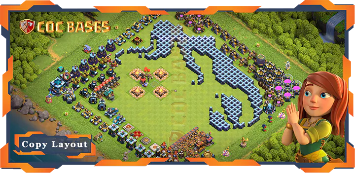Top Troll Base TH13 with Link, Funny Layout – Clash of Clans (320)