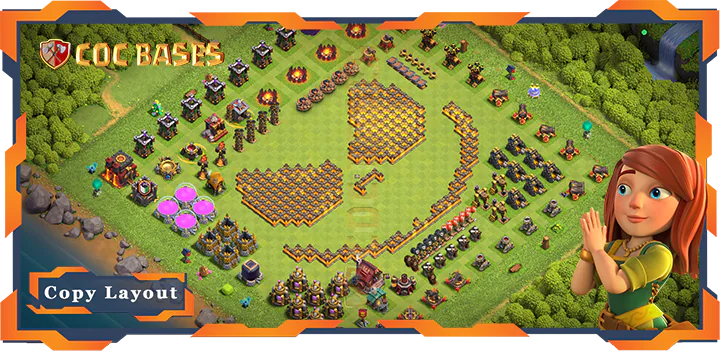 Top Troll Base TH10 with Link, Funny Layout – Clash of Clans (480)