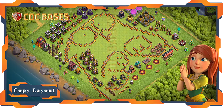 Top Troll Base TH10 with Link, Funny Layout – Clash of Clans (444)