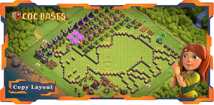 Top Troll Base TH9 max level with Link, Funny Layout – Clash of Clans (279)