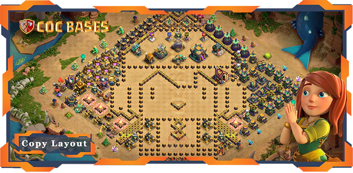 Top Troll Base TH14 with Link, Funny Layout – Clash of Clans (325)