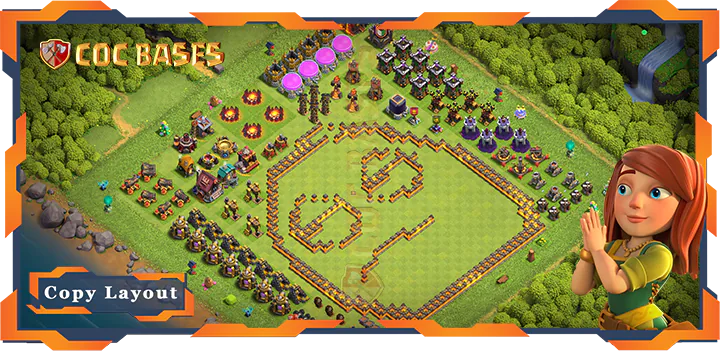Top Troll Base TH10 with Link, Funny Layout – Clash of Clans (446)