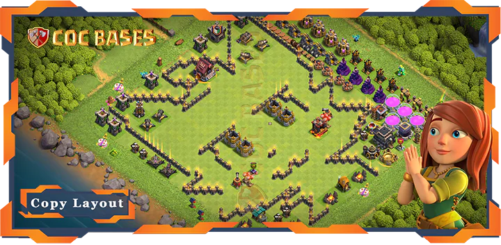 Top Troll Base TH9 with Link, Funny Layout Clash fo Clans (309)