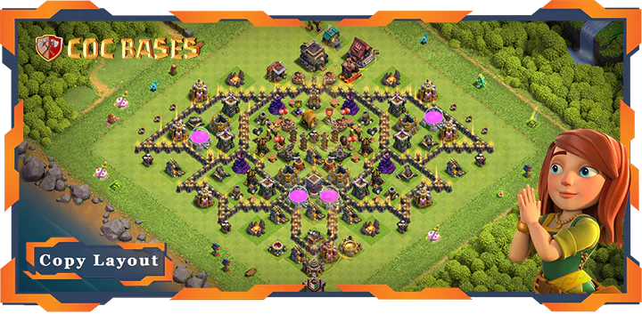 Top Troll Base TH9 with Link, Funny Layout – Clash of Clans (272)