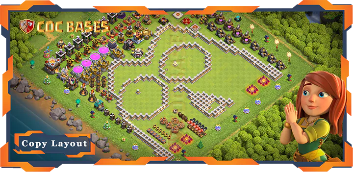 Top Troll Base TH11 with Link, Funny Layout – Clash of Clans (317)