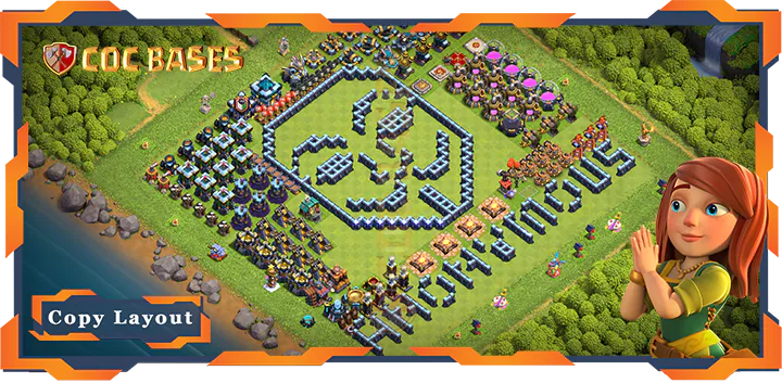 Top Troll Base TH13 max level with Link, Funny Layout – Clash of Clans (321)