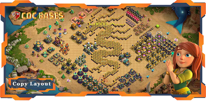 Top Troll Base TH14 with Link, Funny Layout – Clash of Clans (337)