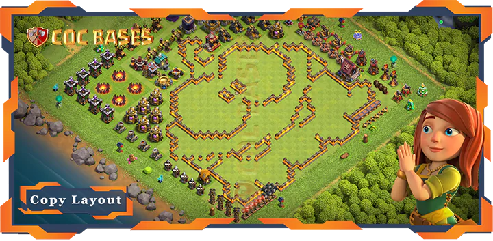 Top Troll Base TH10 with Link, Funny Layout – Clash of Clans (492)