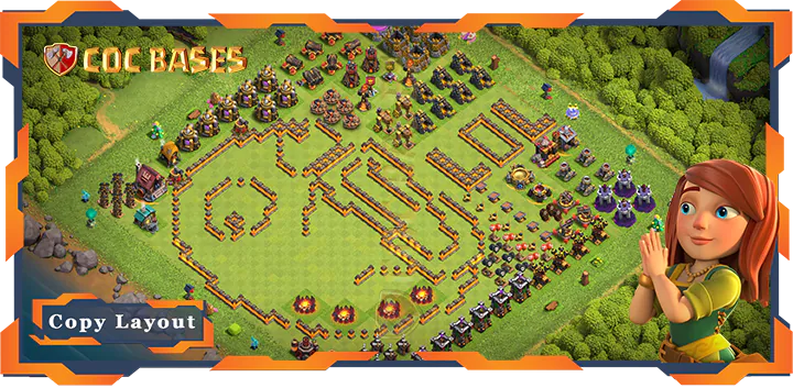 Top Troll Base TH10 with Link, Funny Layout – Clash of Clans (435)