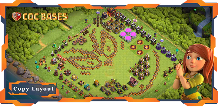 Top Troll Base TH10 with Link, Funny Layout – Clash of Clans (479)