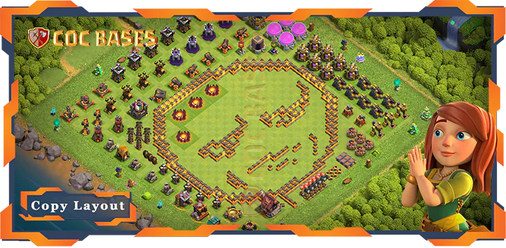 Top Troll Base TH10 with Link, Funny Layout – Clash of Clans (452)