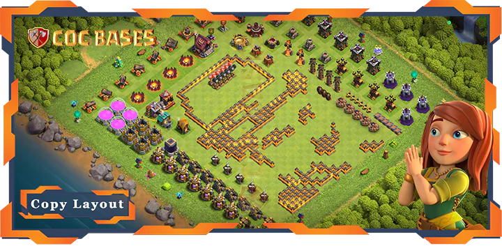 Top Troll Base TH10 with Link, Funny Layout – Clash of Clans (477)