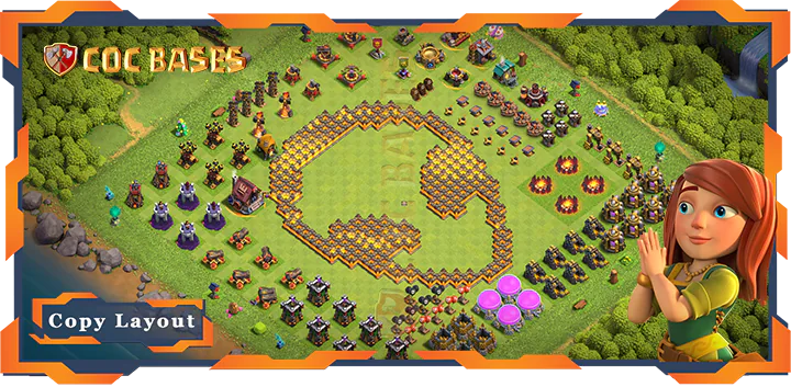 Top Troll Base TH10 with Link, Funny Layout – Clash of Clans (441)