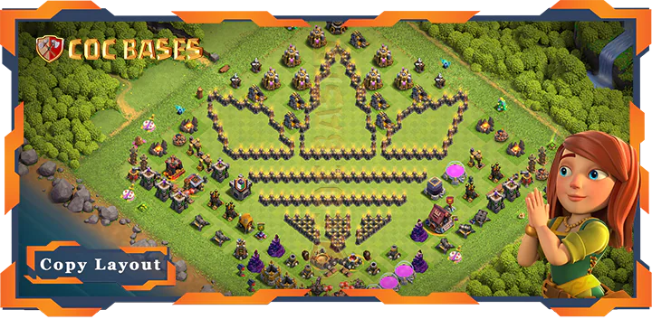 Top Troll Base TH9 with Link, Funny Layout – Clash of Clans (284)