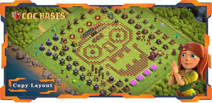Top Troll Base TH10 with Link, Funny Layout – Clash of Clans (485)