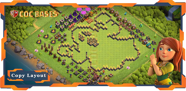 Top Troll Base TH9 with Link, Funny Layout – Clash of Clans (289)