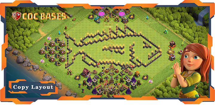 Top Troll/Funny Base TH9 with Link, Funny Layout – Clash of Clans (295)