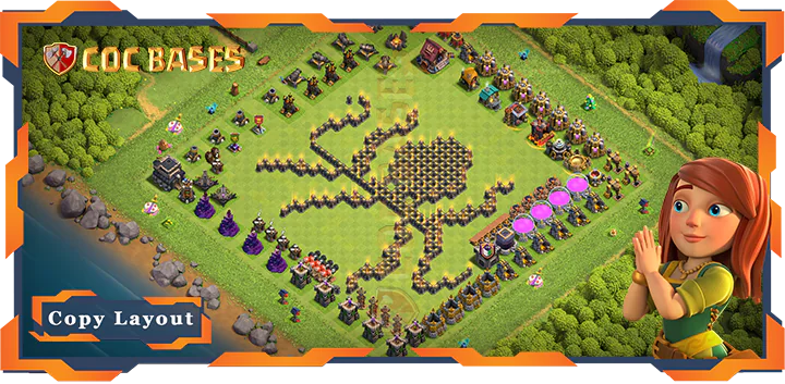 Top Troll/Funny Base TH9 with Link, Funny Layout – Clash of Clans (282)