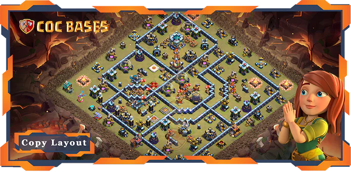 Top War Base TH13 with Link, Hybrid, Anti 3 Star Layout – Clash of Clans (349)