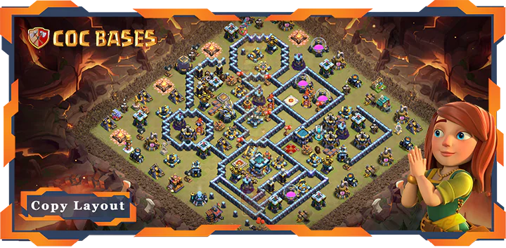 Top War Base TH13 with Link, Anti 3 Star, Anti Everything Layout – Clash of Clans (371)