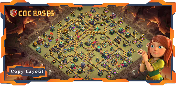 Top War Base TH14 with Link, Anti Everything, Anti 3 Star, Defense Layout – Clash of Clans (322)