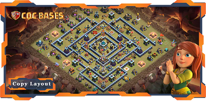 Top War Base TH13 with Link, Anti Everything, Anti 3 Star Layout – Clash of Clans (357)
