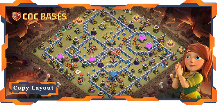 Top War Base TH12 with Link, Defense Layout – Clash of Clans (356)