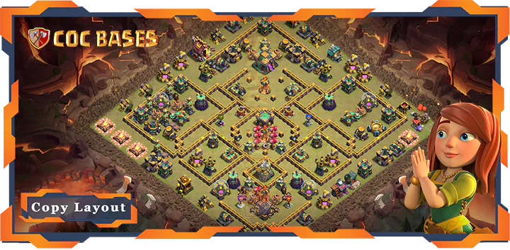 Top War Base TH14 with Link, Anti Everything, Defense Layout – Clash of Clans (321)