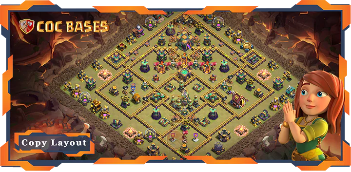 Top War Base TH14 with Link, Anti 3 Star Layout – Clash of Clans (339)