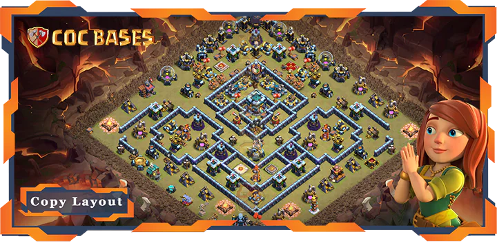 Top War Base TH13 with Link, Defense, Anti Everything Layout – Clash of Clans (363)