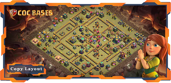 Top War Base TH14 with Link, Anti Everything, Defense Layout – Clash of Clans (338)