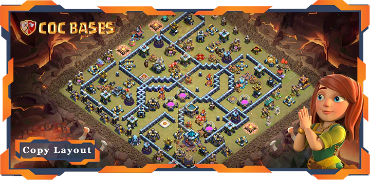 Top War Base TH13 with Link, Anti 3 star, Anti Everything Layout – Clash of Clans (374)