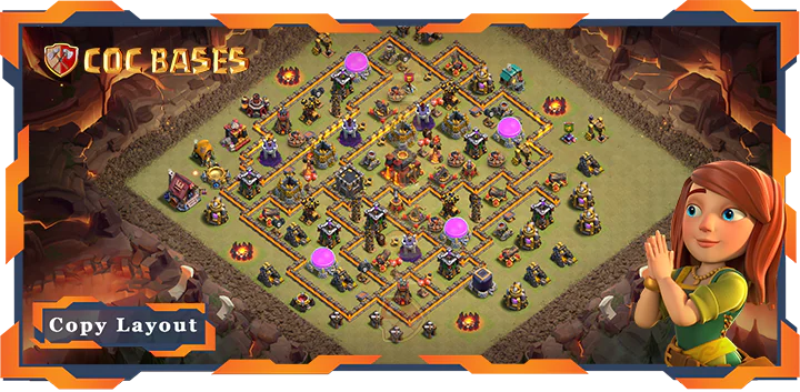 Top War Base TH10 with Link, Defense Layout – Clash of Clans (430)