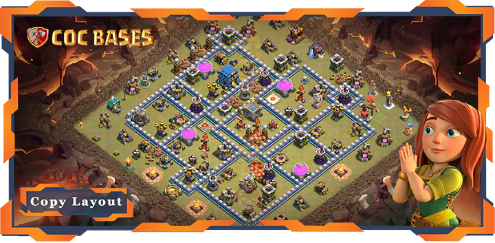 Top War Base TH12 with Link, Hybrid, Defense Layout – Clash of Clans (398)