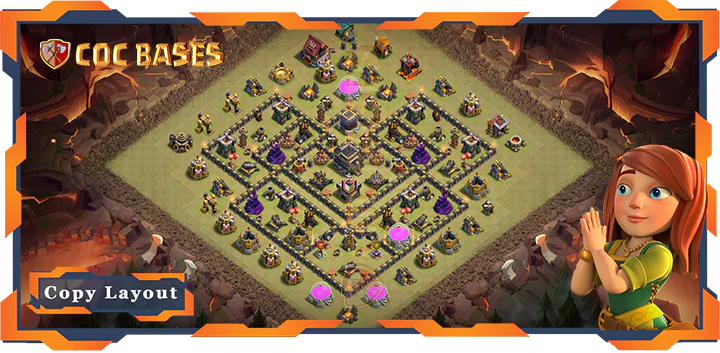 Top War Base TH9 with Link, Anti 2 Star, Anti Everything Layout – Clash of Clans (298)