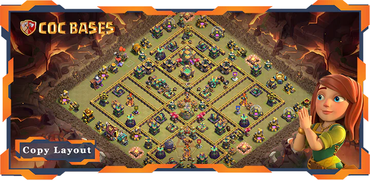 Top War Base TH14 with Link, Anti Everything, Defense Layout – Clash of Clans (347)