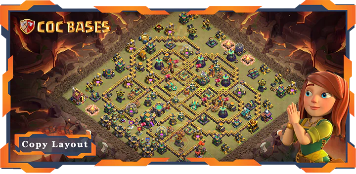 Top War Base TH14 with Link, Anti Everything, Defense Layout – Clash of Clans (323)
