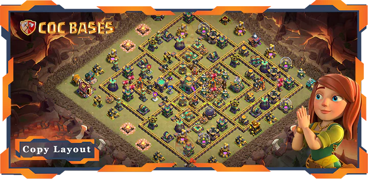 Top War Base TH14 with Link, Anti 2 Star, Legend League, Defense Layout – Clash of Clans (332)
