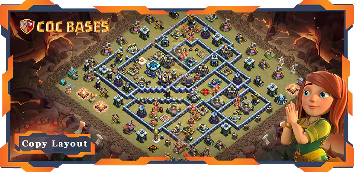 Top War Base TH13 with Link, Anti 3 Star, Hybrid Layout – Clash of Clans (388)