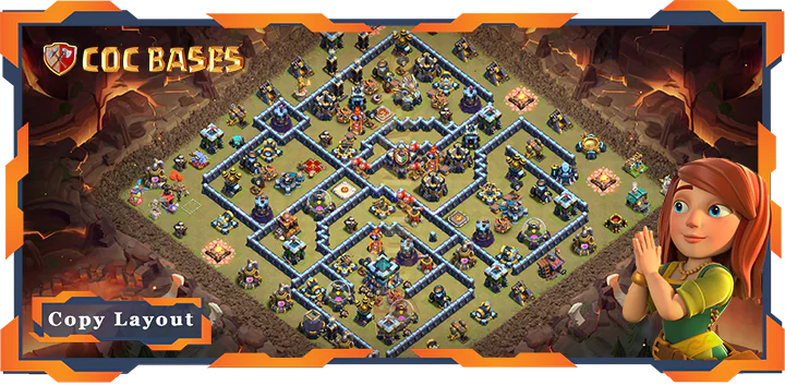 Top War Base TH13 with Link, Defense, Anti Everything Layout – Clash of Clans (333)