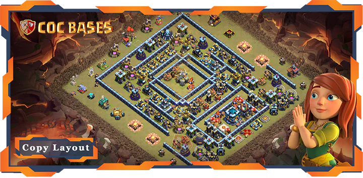 Top War Base TH13 with Link, Defense, Anti Everything Layout – Clash of Clans (356)