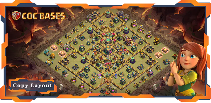 Top War Base TH14 with Link, Anti 2 Star, Anti Air/Electro Dragon Layout – Clash of Clans (340)