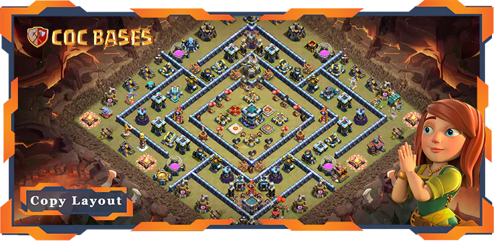 Top War Base TH13 with Link, Defense, Anti Everything Layout – Clash of Clans (375)