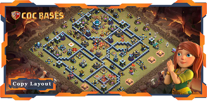 Top War Base TH13 with Link, Hybrid, Defense Layout – Clash of Clans (336)