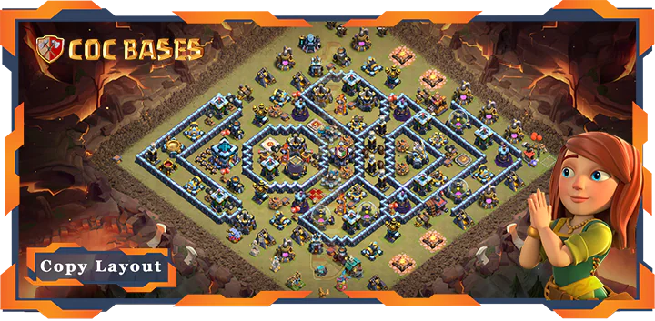 Top War Base TH13 with Link, Hybrid, Defense Layout – Clash of Clans (359)
