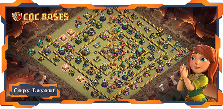 Top War Base TH14 with Link, Legend League, Anti 2 Star Layout – Clash of Clans (329)