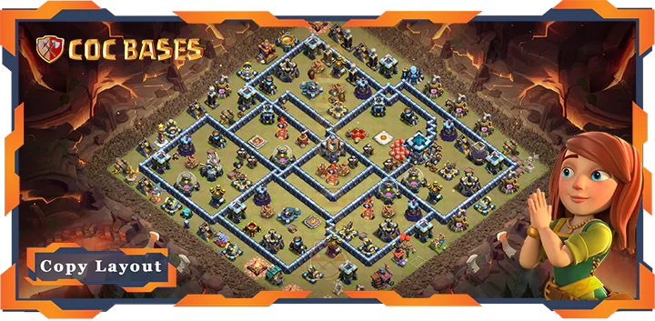 Top War Base TH13 with Link, Defense Layout – Clash of Clans (339)