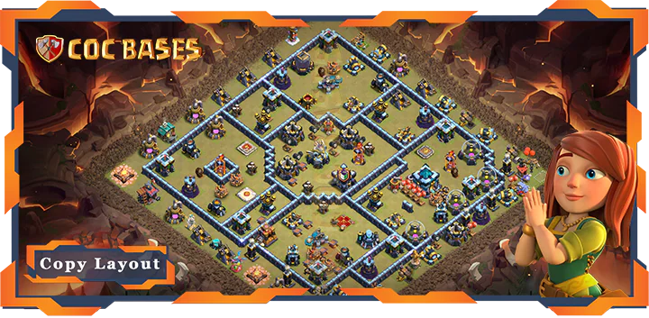 Top War Base TH13 with Link, Defense Layout – Clash of Clans (347)