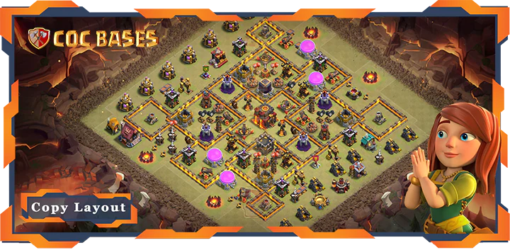 Top War Base TH10 with Link, Anti Everything, Anti 3 Star Layout – Clash of Clans (428)