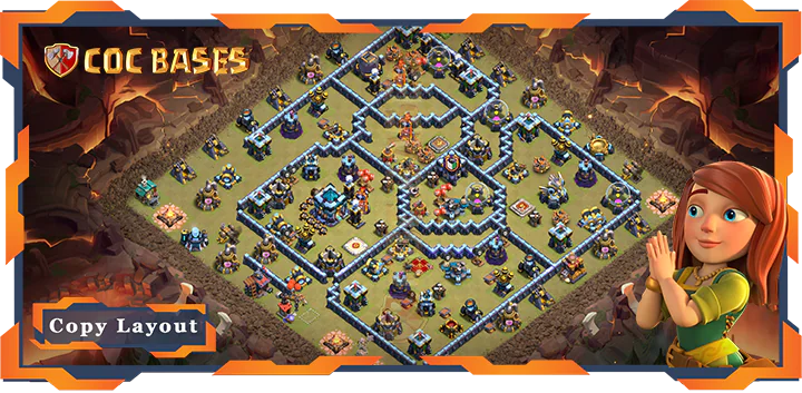 Top War Base TH13 with Link, Defense, Anti Everything Layout – Clash of Clans (331)